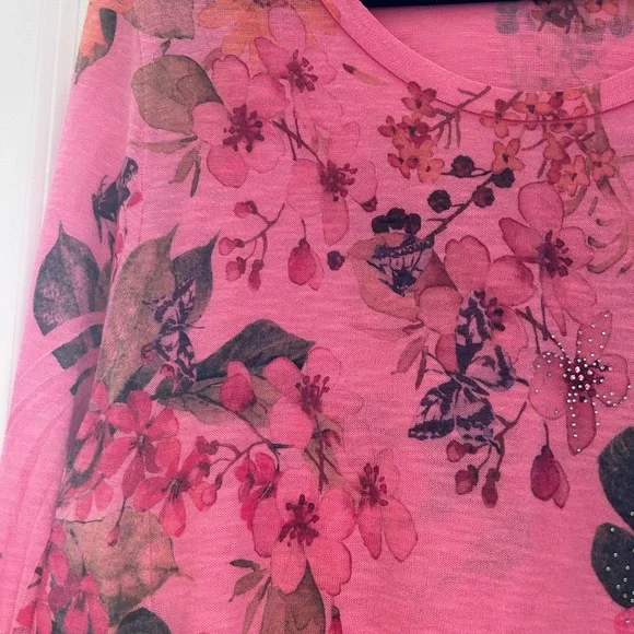 Cactus floral and sparkles midi length dress/tunic. Long sleeve. Fairy. Whimsy. - Picture 5 of 15